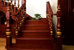 亿连楼梯 实木楼梯 复式楼梯 定制楼梯 红木色 1踏步