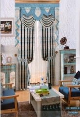 蒂思 客厅卧室 简欧风格 高精密 窗帘 B2-56 孔雀蓝 高2.8米 宽1米