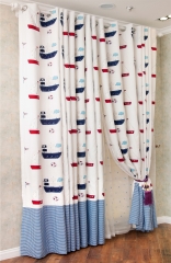 蒂思 客厅卧室 贴布 个性 韩式绣花 儿童窗帘 贴布窗帘 宽1.5米 高1米