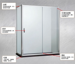 朗斯 梦幻E31淋浴房 定制 L型 方形 钢化玻璃 防爆膜